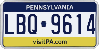 PA license plate LBQ9614