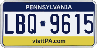 PA license plate LBQ9615