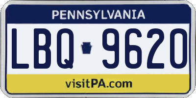 PA license plate LBQ9620