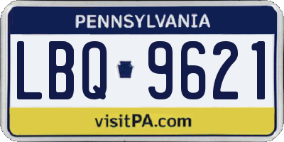 PA license plate LBQ9621