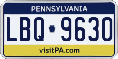 PA license plate LBQ9630