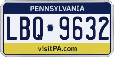 PA license plate LBQ9632