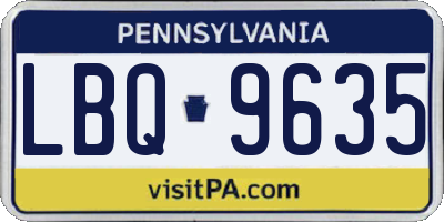 PA license plate LBQ9635