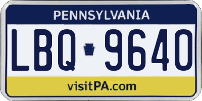 PA license plate LBQ9640