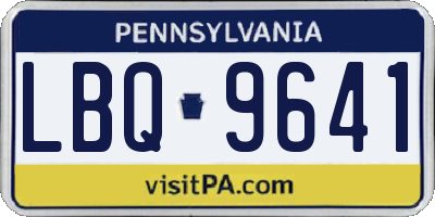 PA license plate LBQ9641