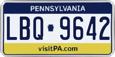 PA license plate LBQ9642