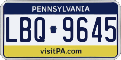 PA license plate LBQ9645