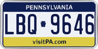 PA license plate LBQ9646