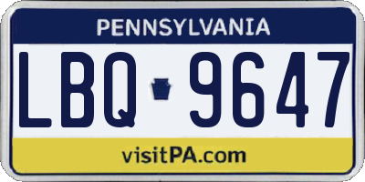 PA license plate LBQ9647