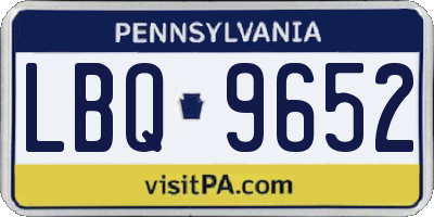 PA license plate LBQ9652