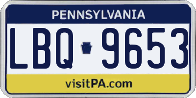 PA license plate LBQ9653