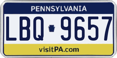 PA license plate LBQ9657