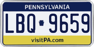 PA license plate LBQ9659