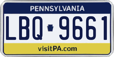 PA license plate LBQ9661