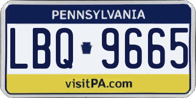 PA license plate LBQ9665