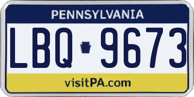 PA license plate LBQ9673
