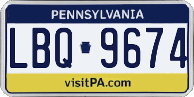 PA license plate LBQ9674