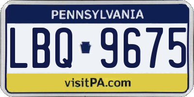 PA license plate LBQ9675