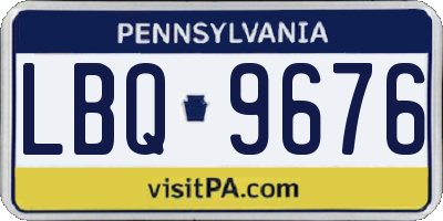 PA license plate LBQ9676