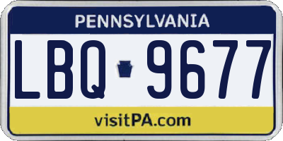 PA license plate LBQ9677