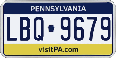 PA license plate LBQ9679