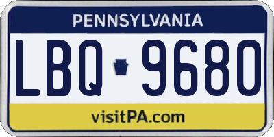PA license plate LBQ9680