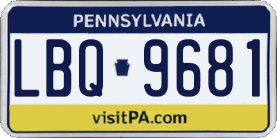PA license plate LBQ9681