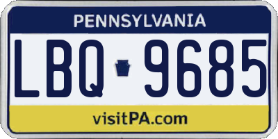 PA license plate LBQ9685