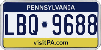 PA license plate LBQ9688