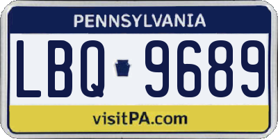 PA license plate LBQ9689