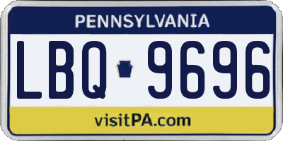 PA license plate LBQ9696