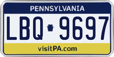 PA license plate LBQ9697