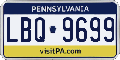 PA license plate LBQ9699