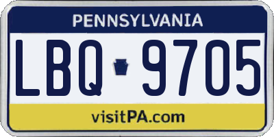 PA license plate LBQ9705