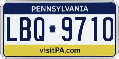 PA license plate LBQ9710