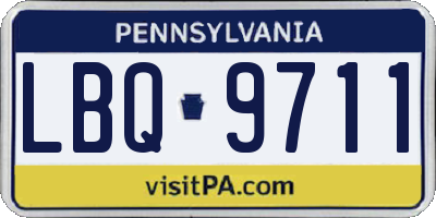 PA license plate LBQ9711