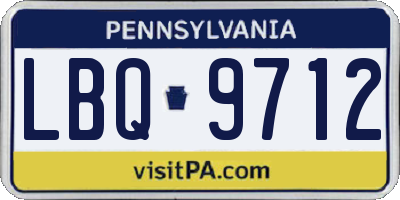 PA license plate LBQ9712