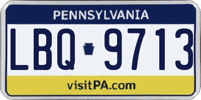 PA license plate LBQ9713