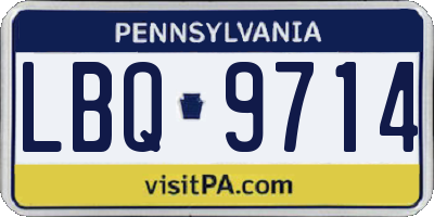 PA license plate LBQ9714