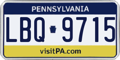 PA license plate LBQ9715