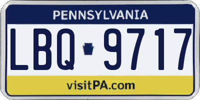 PA license plate LBQ9717