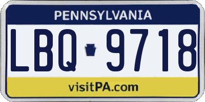 PA license plate LBQ9718