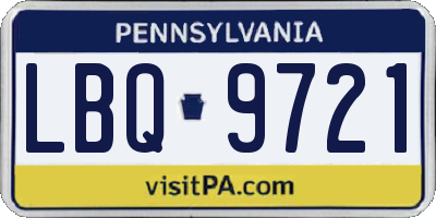 PA license plate LBQ9721