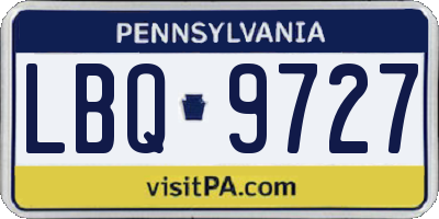 PA license plate LBQ9727