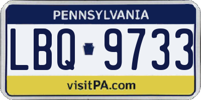 PA license plate LBQ9733
