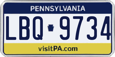 PA license plate LBQ9734