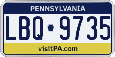 PA license plate LBQ9735