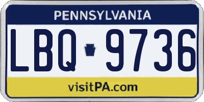 PA license plate LBQ9736