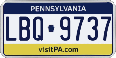 PA license plate LBQ9737
