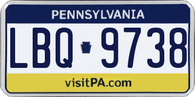 PA license plate LBQ9738
